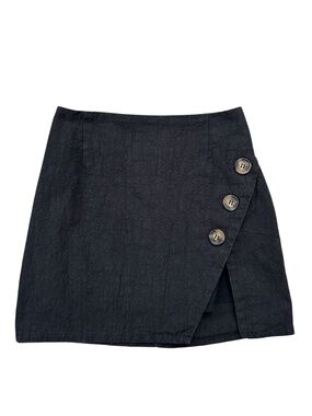 Skylar + Madison Linen Mini Skirt - Black Size S